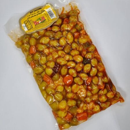 Olive vert avec garniture piquante - زيتون اخضر بشرمولة حارة